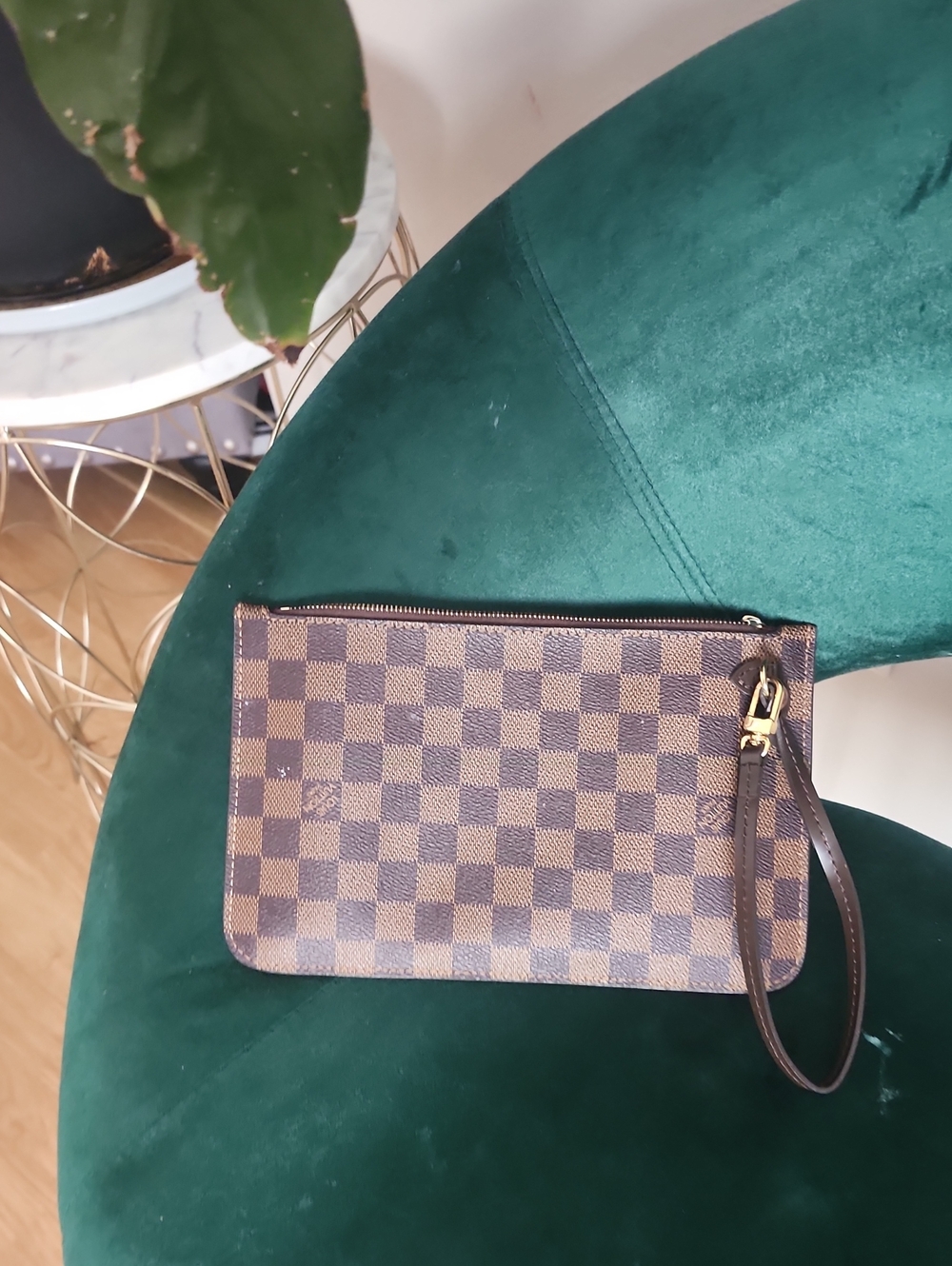 Brown Check Wristlet Clutch - Women